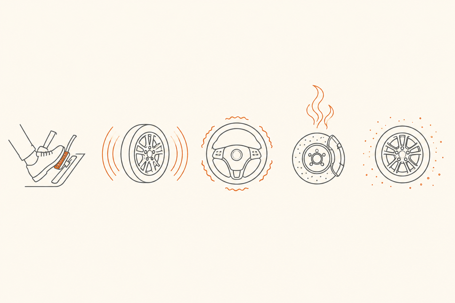 Cinco viñetas: tacto, sonido, vibración, olor, polvo